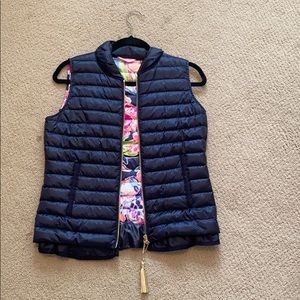 Lilly Pulitzer navy puffer vest
